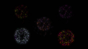 一组单个烟花粒子上升炸开爆散动画8秒视频