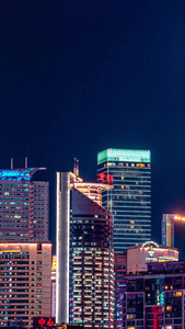重庆中央商务区CBD城市大楼夜景延时视频