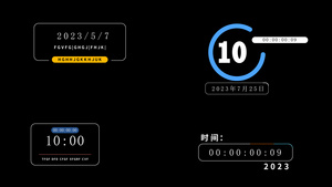 简洁时间倒计时排版设计AE模板25秒视频