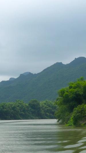 广西明江游船沿岸风光实拍合集旅游景区59秒视频