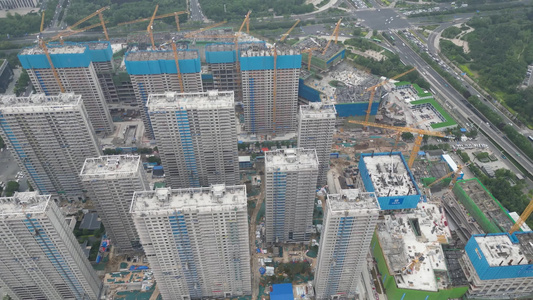 城市建设小区高楼建筑航拍 视频