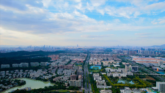 4K航拍南京城市天际线航拍城市全景[环景]视频