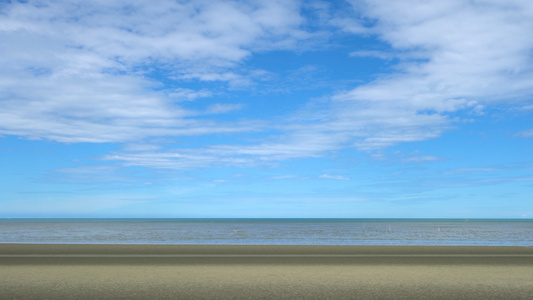 大海沙滩蓝天白云延时4K视频