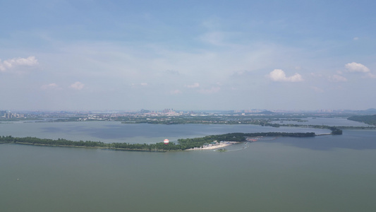 航拍湖北武汉东湖景区视频