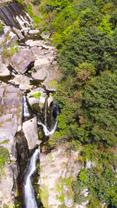 5A风景区奉化雪窦山三隐潭景点瀑布航拍合集户外瀑布视频