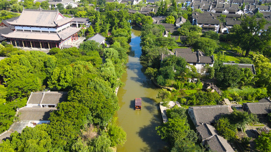 嘉兴4A风景区梅花州游船航拍合集4K视频