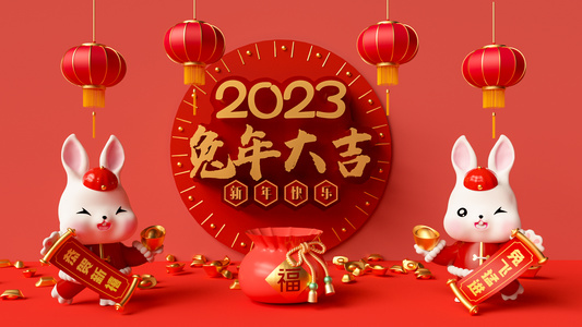 2023年兔年新年视频视频