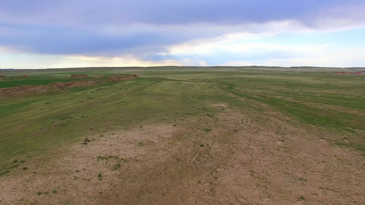 内蒙古沙漠防风固沙绿化航拍视频