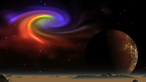 有一颗明亮的多色螺旋星云14秒视频