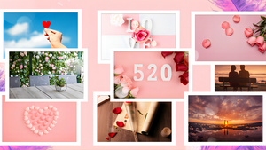 唯美粉色温馨相册多图片展示照片墙展示43秒视频