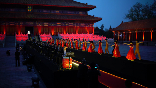 北京太庙夜景视频