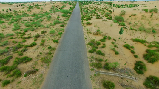 沙漠公路航拍视频