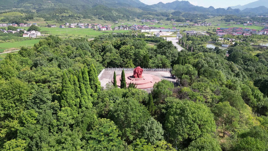 航拍湖南株洲炎帝陵5A景区视频