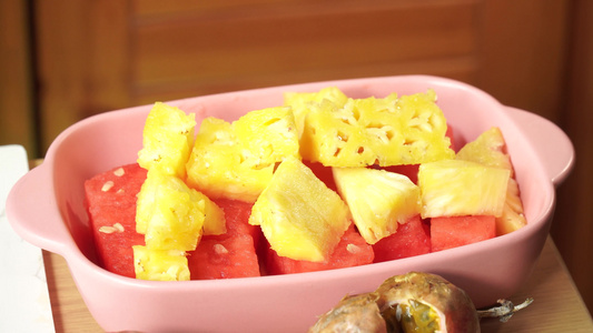 水果菠萝表皮视频