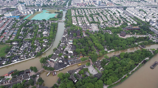 江苏苏州寒山寺历史文化建筑航拍 视频