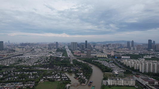 江苏苏州寒山寺历史文化建筑航拍 视频