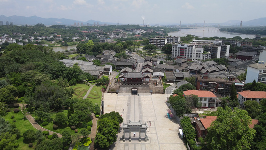 航拍江西赣州江南宋城4A景区视频