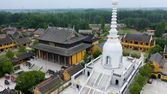 4K多角度航拍江苏千年古寺盘龙古寺合集视频