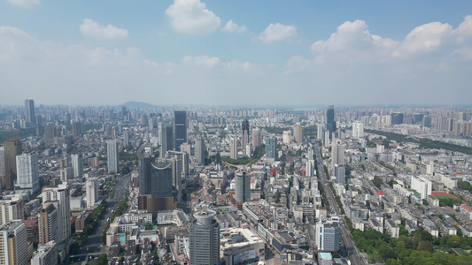 航拍安徽合肥城市建设地标建筑视频