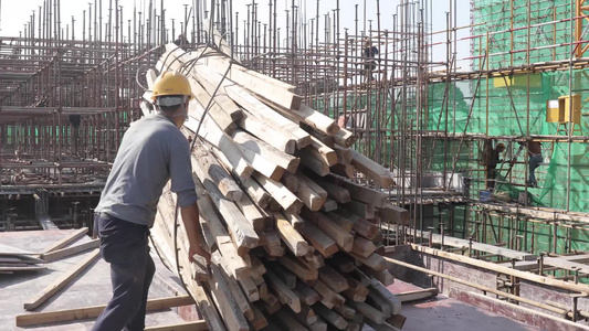 实拍建筑工地建设施工视频