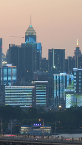 延时摄影航拍城市夜景桥梁道路交通车流街景素材桥梁素材视频