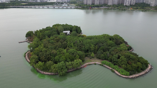 航拍江苏苏州金鸡湖5A景区 视频