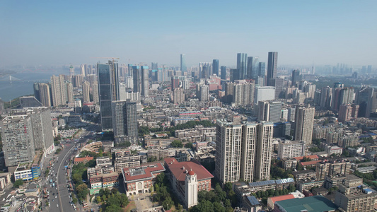 湖南长沙城市高楼大厦建筑航拍视频