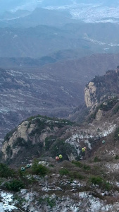 洛阳栾川老君山雪景航拍国家自然保护区视频