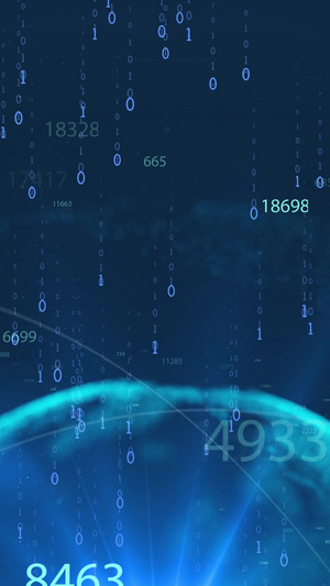 粒子数据科技背景蓝色科技10秒视频