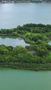 苏州尹山湖湖心岛航拍视频苏州城市风光视频