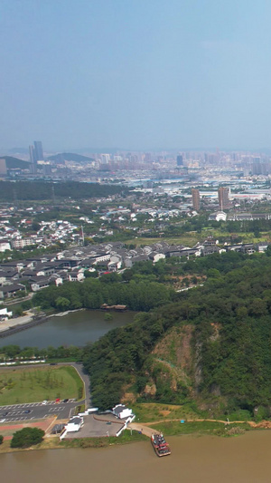 5A长江采石矶文化生态旅游景区江岛全景航拍视频安徽旅游48秒视频