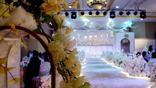 婚礼现场唯美灯光空镜素材视频