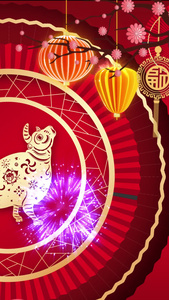 2021牛年中国年喜庆春节循环背景新年祝福视频