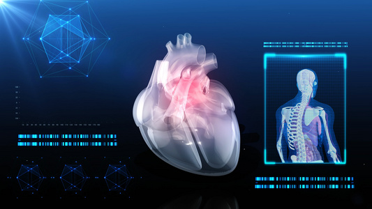 4K三维心脏医学科技背景[3D立体]视频