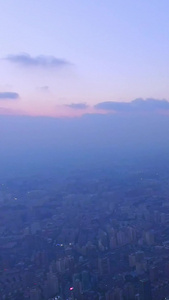 清晨上海城市天际线城市宣传片视频