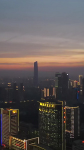 航拍风光城市夕阳晚霞天空夜景城市天际线医院素材航拍夜景视频