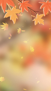 唯美秋天枫叶背景秋季背景视频