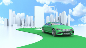 3d新能源汽车动画视频9秒视频