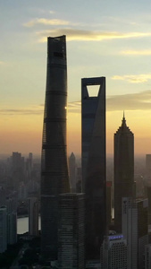 上海城市日落航拍延时上海城市宣传片视频