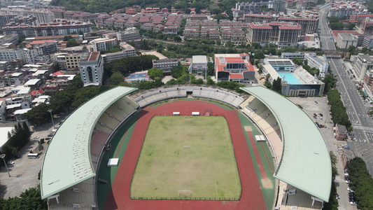 航拍福建泉州体育馆视频