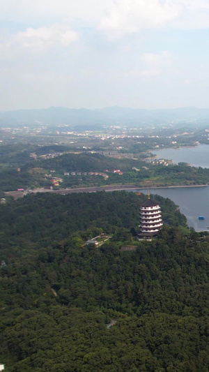 航拍5A安徽万佛湖景区西山揽胜视频旅游目的地41秒视频