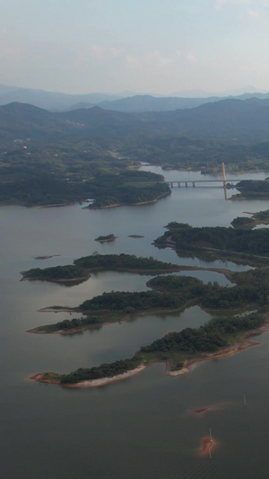 航拍5A安徽万佛湖景区湖泊岛屿全景视频风景名胜区42秒视频