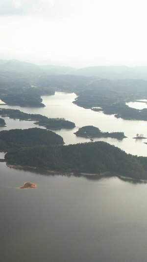 航拍5A安徽万佛湖景区湖泊岛屿全景视频旅游景区42秒视频