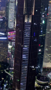 广州珠江新城夜景航拍视频