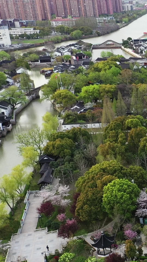 航拍苏州寒山寺4A景点32秒视频