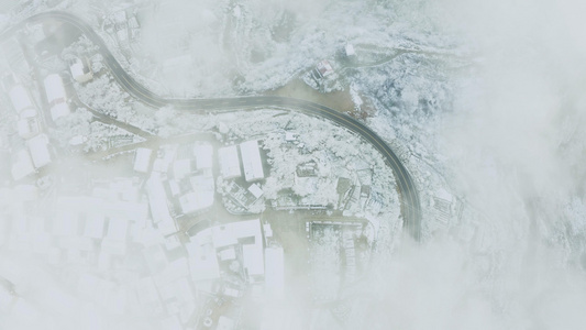 浦江仙华山雪景云海航拍视频