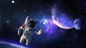 宇航员宇宙探险背景视频4k 15秒视频