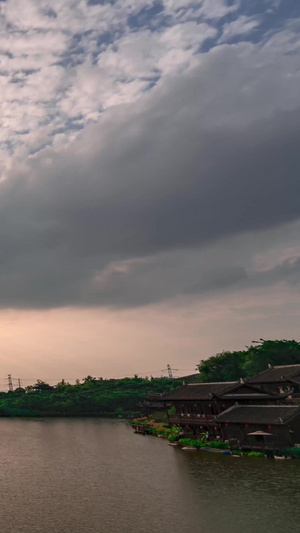 日落黄昏日转夜延时摄影重庆园博园日落32秒视频