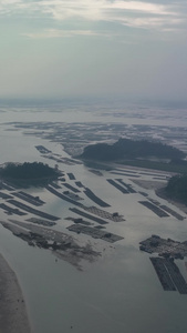 高清竖屏航拍钦州在建龙门大桥景色视频