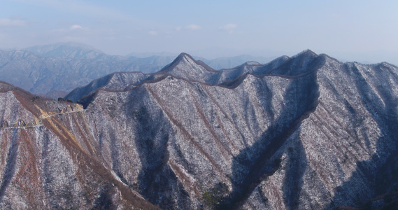 秦岭冬天雪景航拍视频